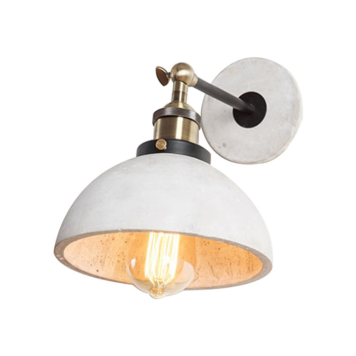 Skørter | Gray Cone/Bowl/Dome Wall Light Sconces Vintage Cement 1 Light Kitchen Rotatable Wall Mounted Lamp