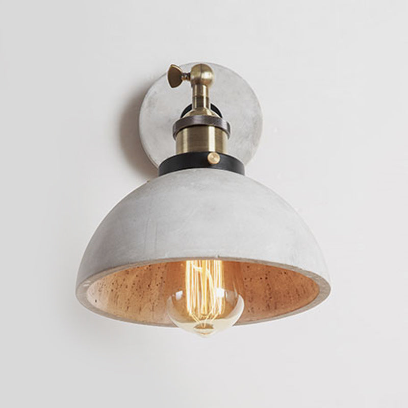Skørter | Gray Cone/Bowl/Dome Wall Light Sconces Vintage Cement 1 Light Kitchen Rotatable Wall Mounted Lamp