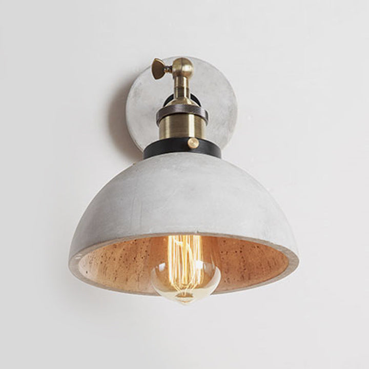 Skørter | Gray Cone/Bowl/Dome Wall Light Sconces Vintage Cement 1 Light Kitchen Rotatable Wall Mounted Lamp