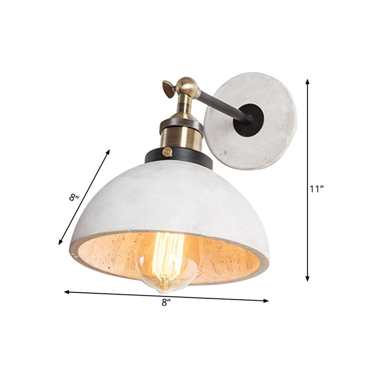 Skørter | Gray Cone/Bowl/Dome Wall Light Sconces Vintage Cement 1 Light Kitchen Rotatable Wall Mounted Lamp