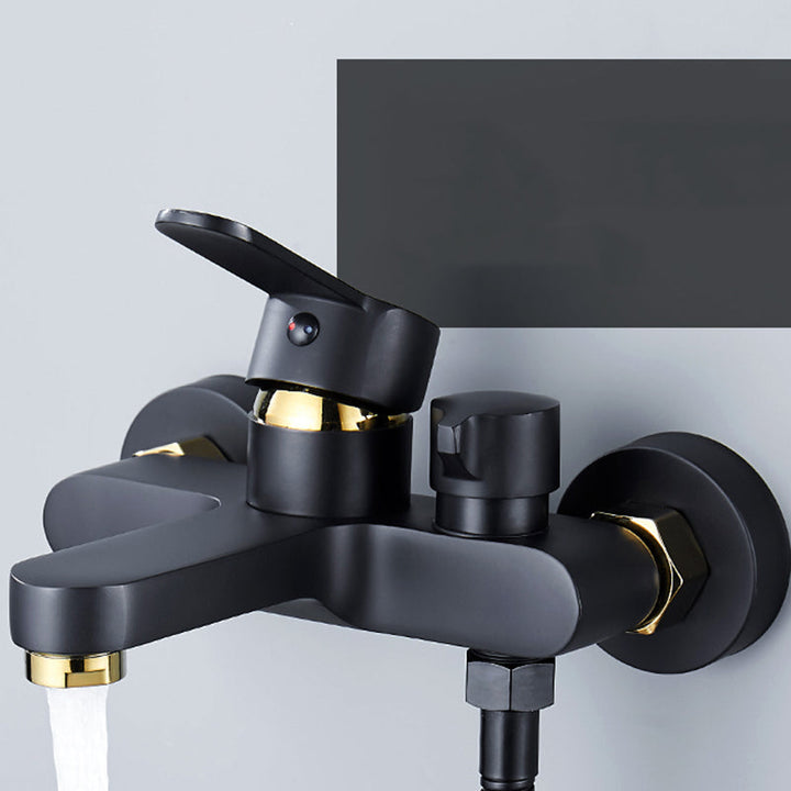 Lisslune | Modern Bathtub Faucet Lever Handle Wall Mounted Fixed Bathtub Faucet