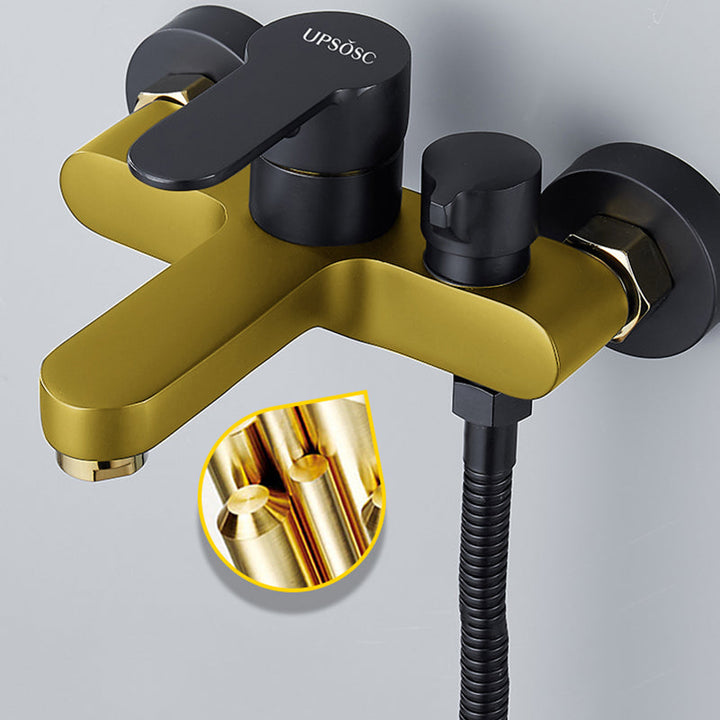 Lisslune | Modern Bathtub Faucet Lever Handle Wall Mounted Fixed Bathtub Faucet