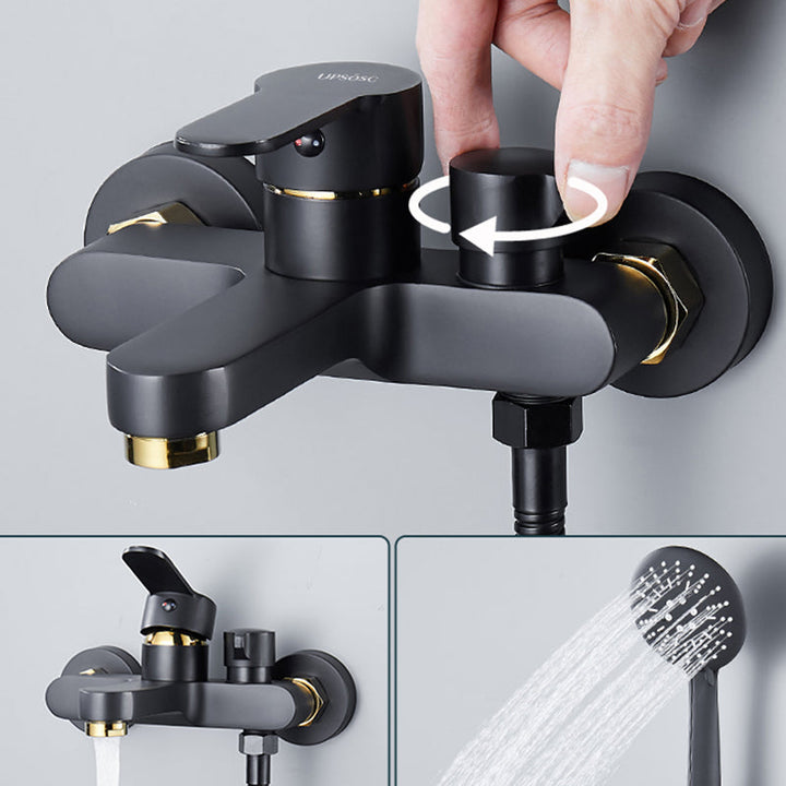 Lisslune | Modern Bathtub Faucet Lever Handle Wall Mounted Fixed Bathtub Faucet