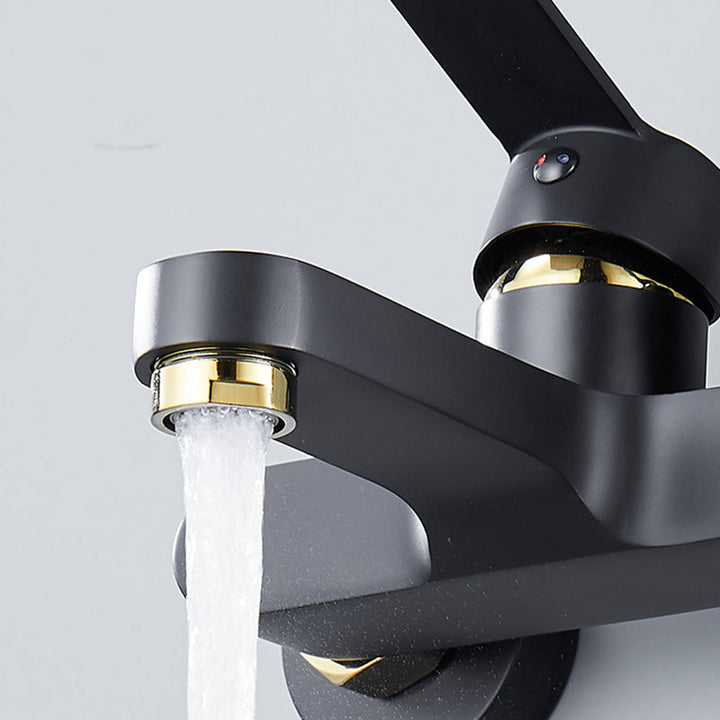 Lisslune | Modern Bathtub Faucet Lever Handle Wall Mounted Fixed Bathtub Faucet