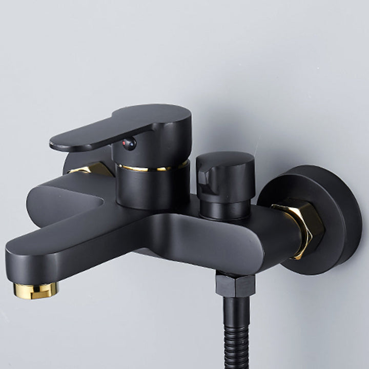 Lisslune | Modern Bathtub Faucet Lever Handle Wall Mounted Fixed Bathtub Faucet
