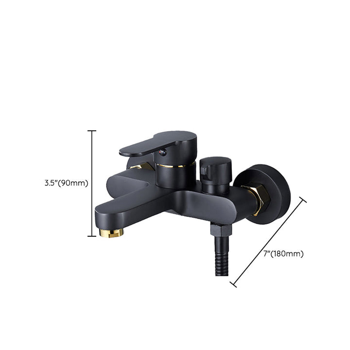 Lisslune | Modern Bathtub Faucet Lever Handle Wall Mounted Fixed Bathtub Faucet