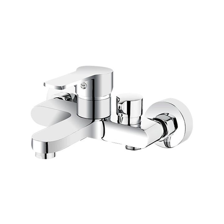 Lisslune | Single Lever Bath Mixer 2 Holes Wall Mounted Hand Shower Low Arc Tub Filler