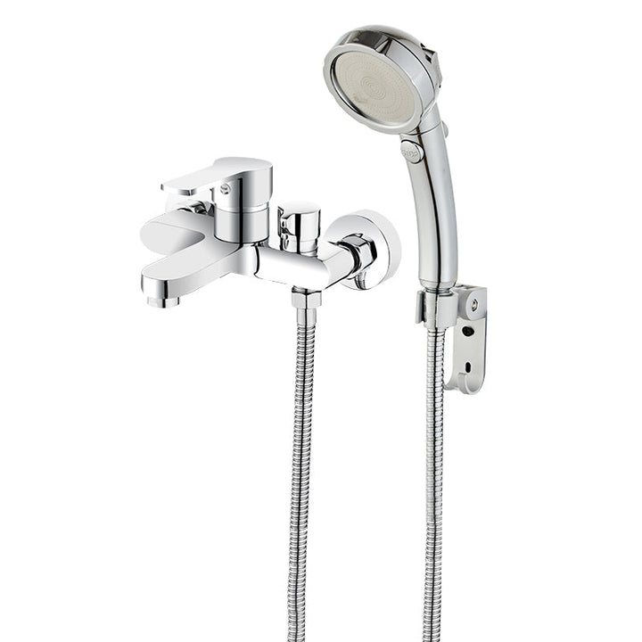 Lisslune | Single Lever Bath Mixer 2 Holes Wall Mounted Hand Shower Low Arc Tub Filler