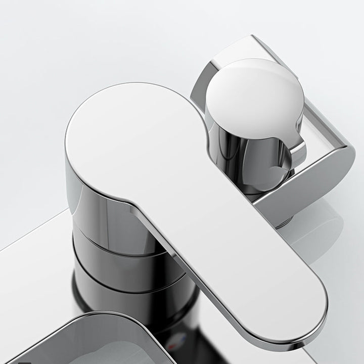 Lisslune | Single Lever Bath Mixer 2 Holes Wall Mounted Hand Shower Low Arc Tub Filler