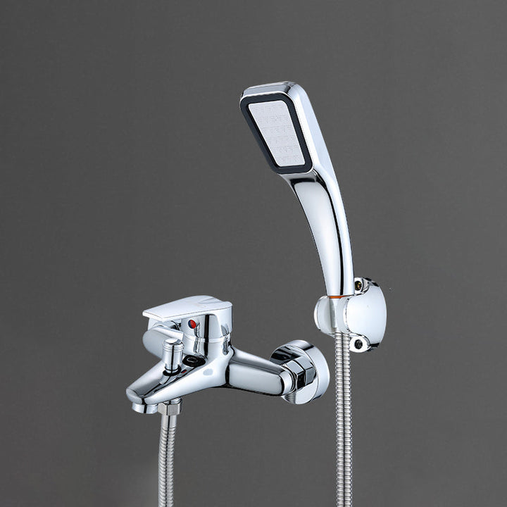Lisslune | Single Lever Bath Mixer 2 Holes Wall Mounted Hand Shower Low Arc Tub Filler
