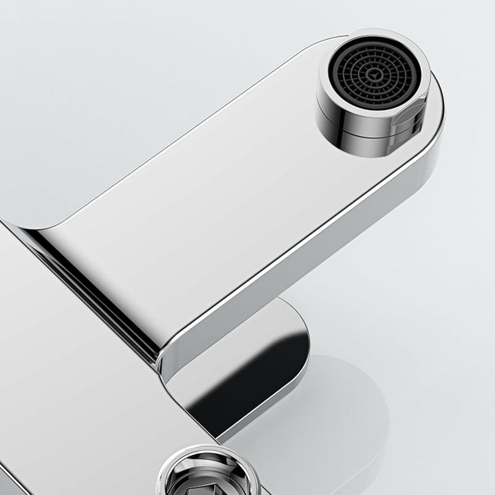 Lisslune | Single Lever Bath Mixer 2 Holes Wall Mounted Hand Shower Low Arc Tub Filler