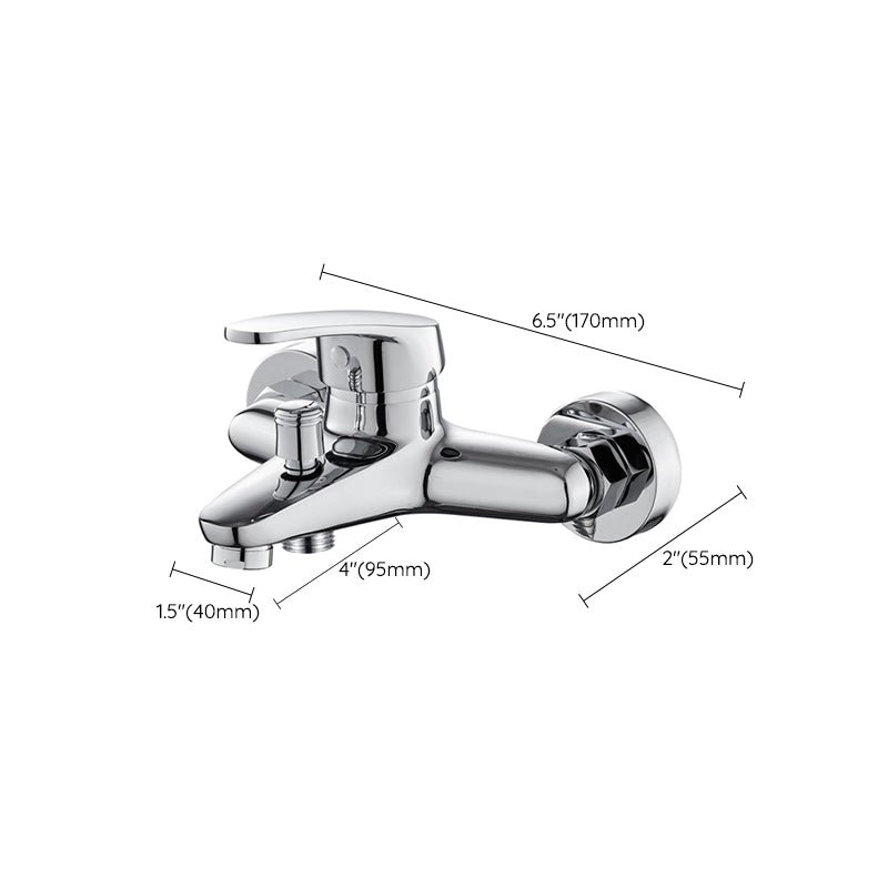 Lisslune | Single Lever Bath Mixer 2 Holes Wall Mounted Hand Shower Low Arc Tub Filler