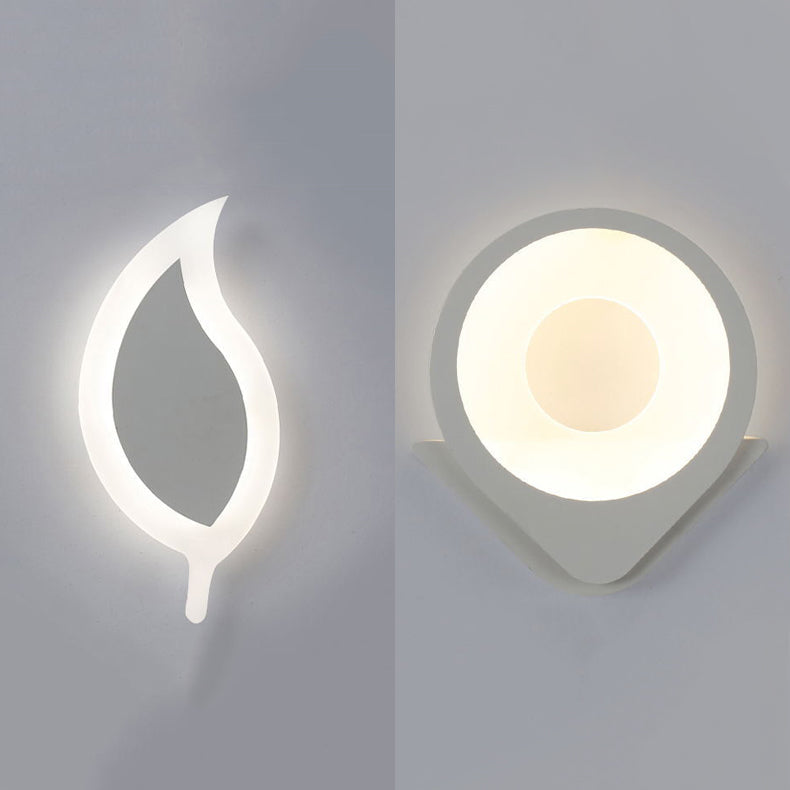 Skørter | Acrylic Slim Panel Wall Lamp Eye-Friendly Contemporary LED Wall Lamp in White for Dining Room