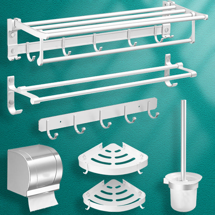 Lisslune | Modern Bathroom Accessories Hardware Set White Metal Bathroom Accessories Kit