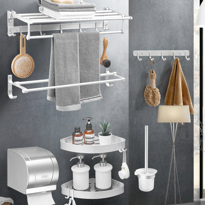 Lisslune | Modern Bathroom Accessories Hardware Set White Metal Bathroom Accessories Kit