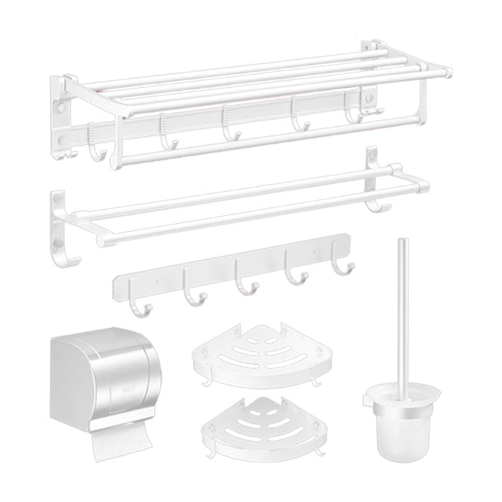 Lisslune | Modern Bathroom Accessories Hardware Set White Metal Bathroom Accessories Kit
