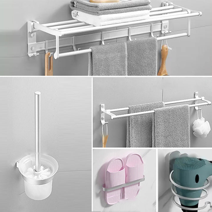 Lisslune | Modern Bathroom Accessories Hardware Set White Metal Bathroom Accessories Kit