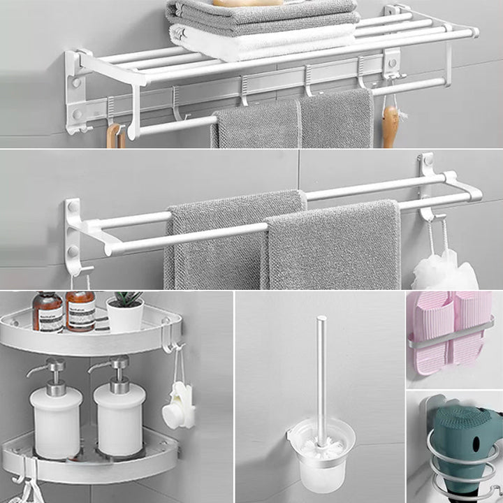 Lisslune | Modern Bathroom Accessories Hardware Set White Metal Bathroom Accessories Kit