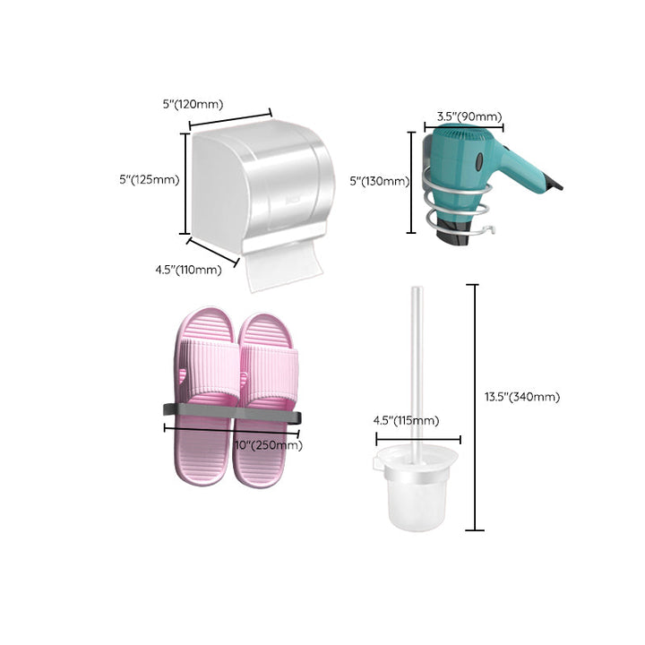 Lisslune | Modern Bathroom Accessories Hardware Set White Metal Bathroom Accessories Kit