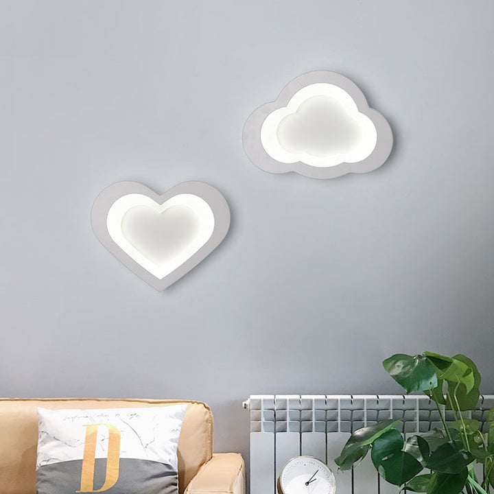 Skørter | Integrated LED Cartoon Wall Mount Light Modern Simple Acrylic Wall Lighting in White