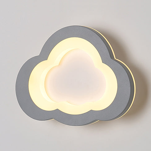 Skørter | Integrated LED Cartoon Wall Mount Light Modern Simple Acrylic Wall Lighting in White
