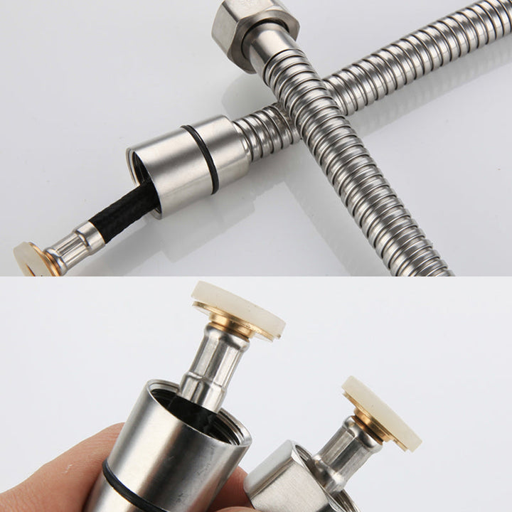Lisslune | Cylindrical Hand Shower with Self-Cleaning Stainless Steel Wall Shower Head