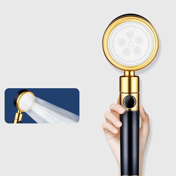 Lisslune | Modern Metal Hand Shower in Black Water efficient round Shower Head