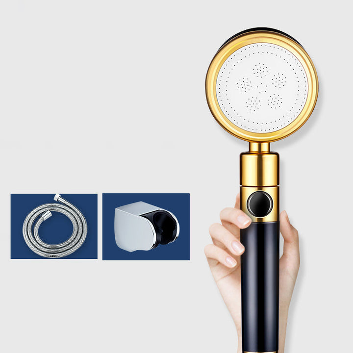 Lisslune | Modern Metal Hand Shower in Black Water efficient round Shower Head