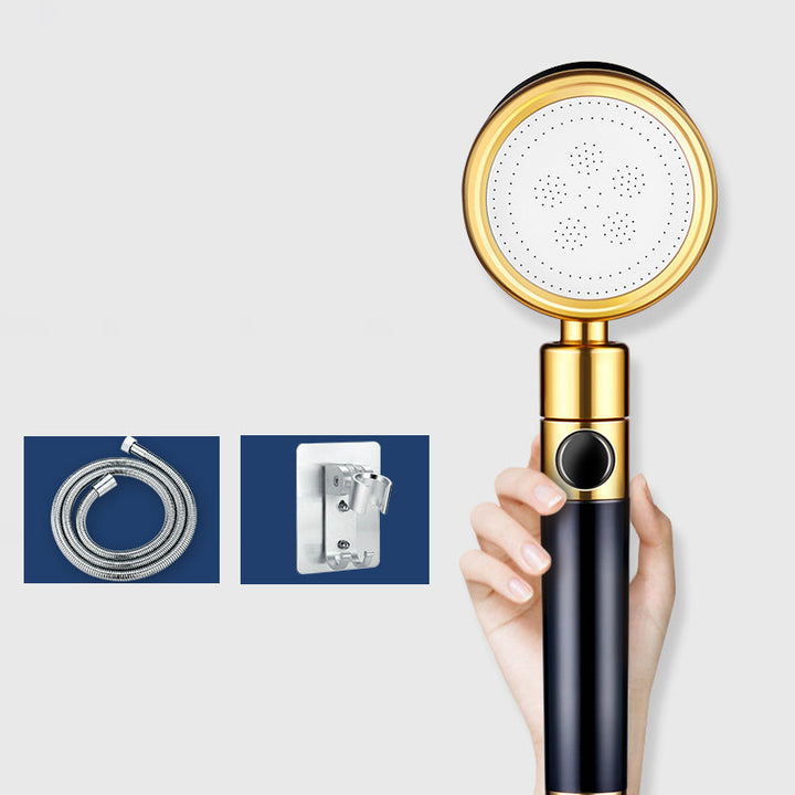 Lisslune | Modern Metal Hand Shower in Black Water efficient round Shower Head
