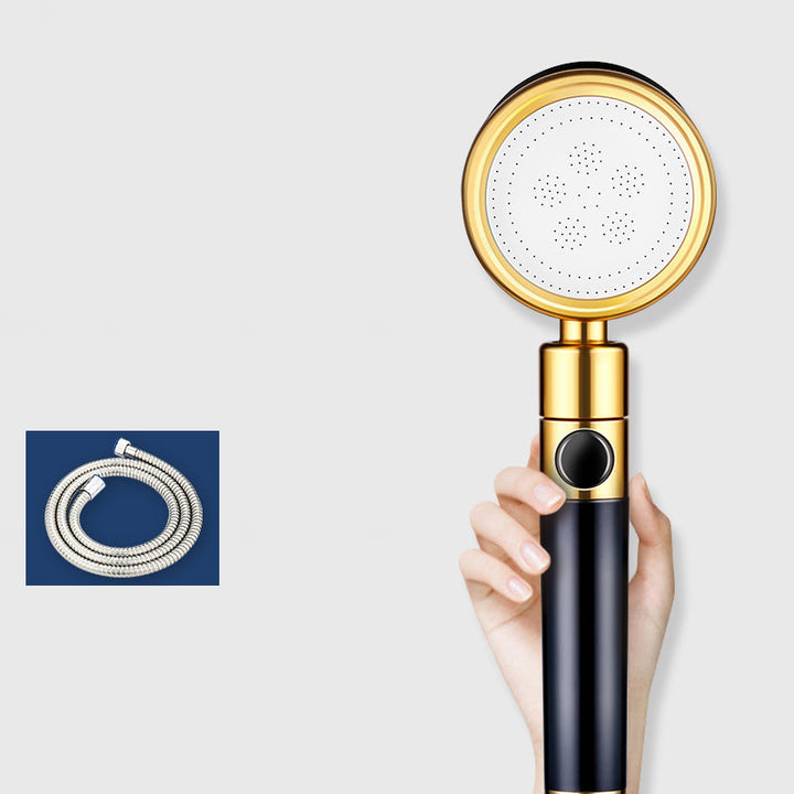 Lisslune | Modern Metal Hand Shower in Black Water efficient round Shower Head