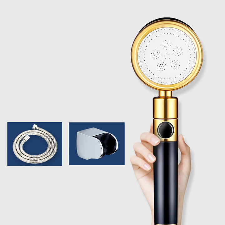 Lisslune | Modern Metal Hand Shower in Black Water efficient round Shower Head