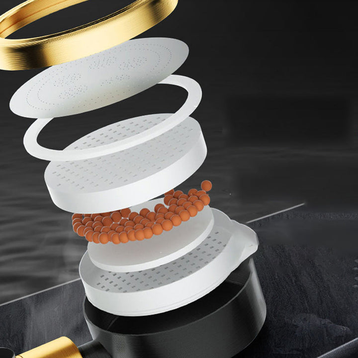 Lisslune | Modern Metal Hand Shower in Black Water efficient round Shower Head