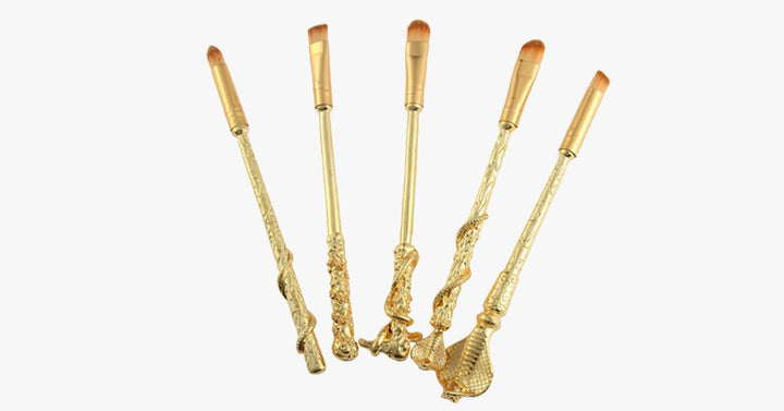 Lisslune | Gold-coated Magic Brush Set with 5 gold-coated eyeshadow brushes - Works wonders on your eyes!