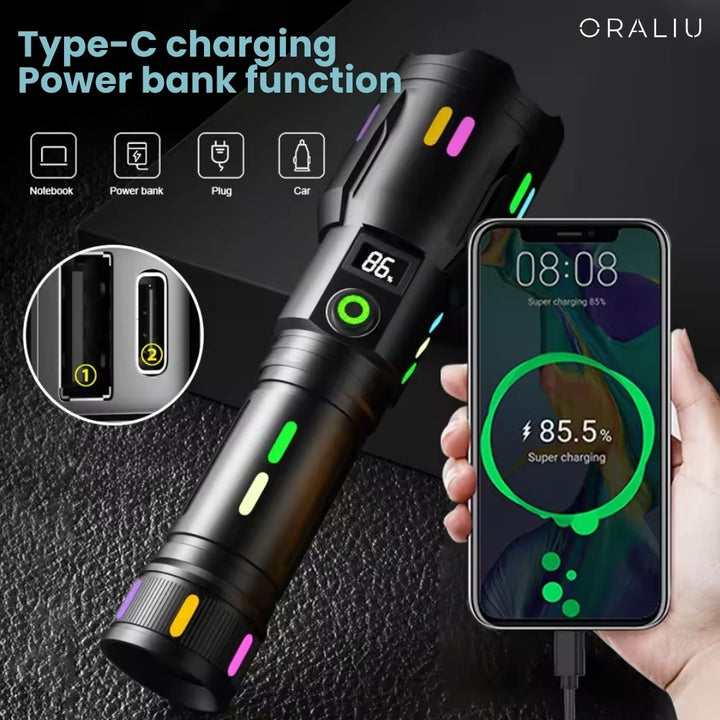 Lisslune | Military-Grade LED Flashlight – Rechargeable – 9000 Lumens
