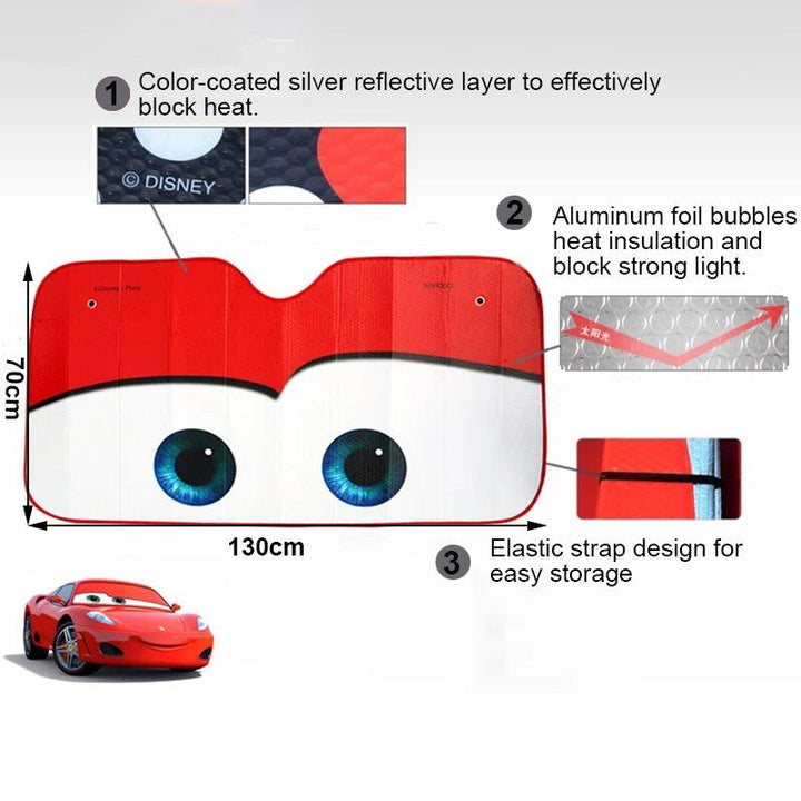 Lisslune | Aluminum foil car sunshade with heated eyes design – windshield sun protector