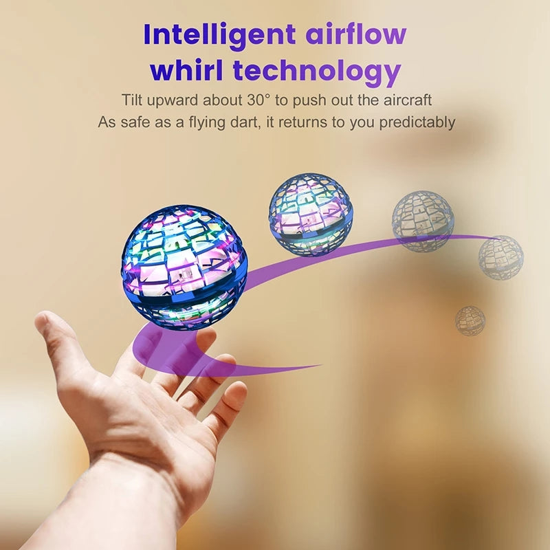 Lisslune | Flynova Pro Flying Ball Spinner Toy Hand-controlled Drone Helicopter 360 Degree Rotating Mini UFO with Light Kids Gifts
