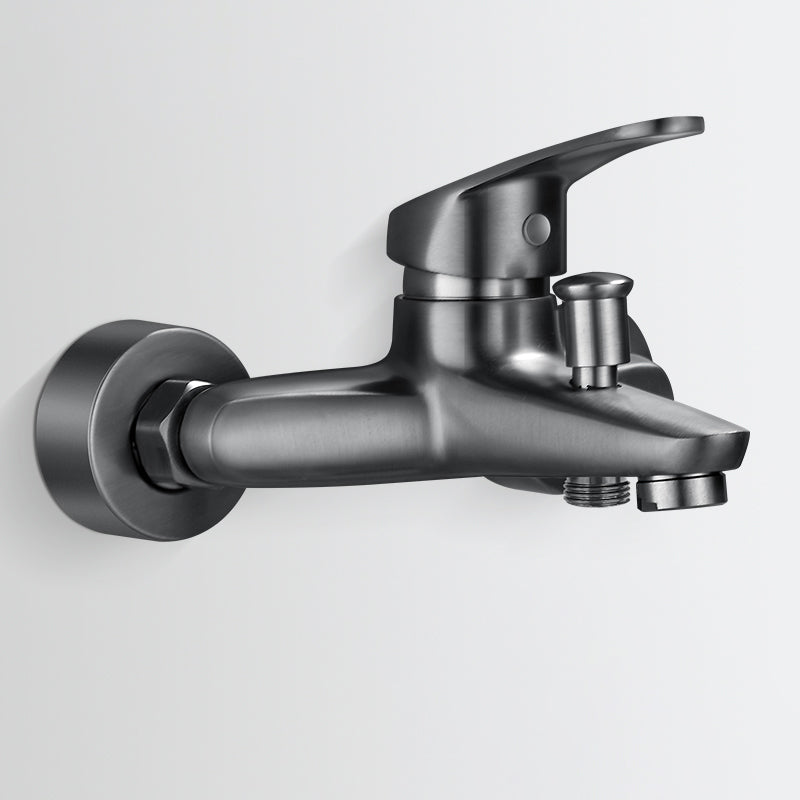 Lisslune | Solid Bathtub Faucet Handheld Shower Hose Lever Handle Wall-Mounted 2 Holes Bathtub Fill Valve