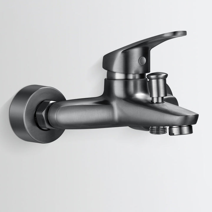 Lisslune | Solid Bathtub Faucet Handheld Shower Hose Lever Handle Wall-Mounted 2 Holes Bathtub Fill Valve