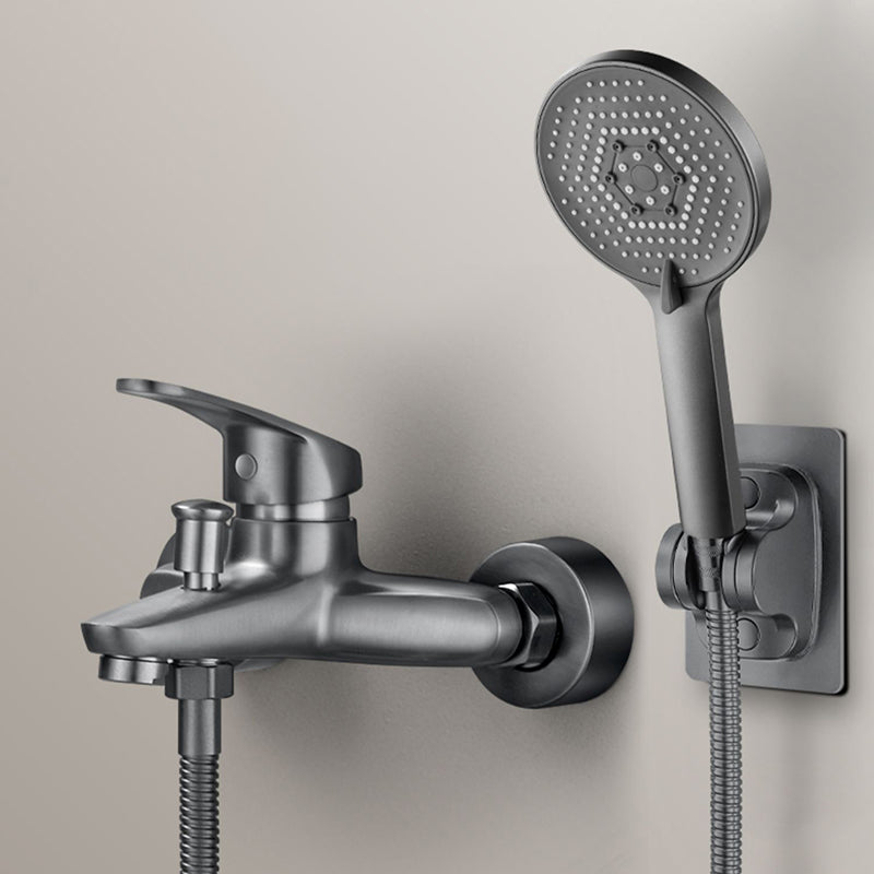 Lisslune | Solid Bathtub Faucet Handheld Shower Hose Lever Handle Wall-Mounted 2 Holes Bathtub Fill Valve