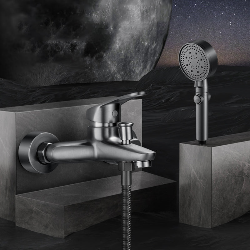 Lisslune | Solid Bathtub Faucet Handheld Shower Hose Lever Handle Wall-Mounted 2 Holes Bathtub Fill Valve