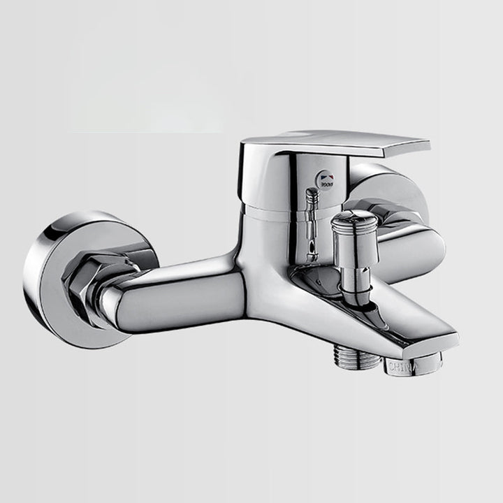 Lisslune | Solid Bathtub Faucet Handheld Shower Hose Lever Handle Wall-Mounted 2 Holes Bathtub Fill Valve
