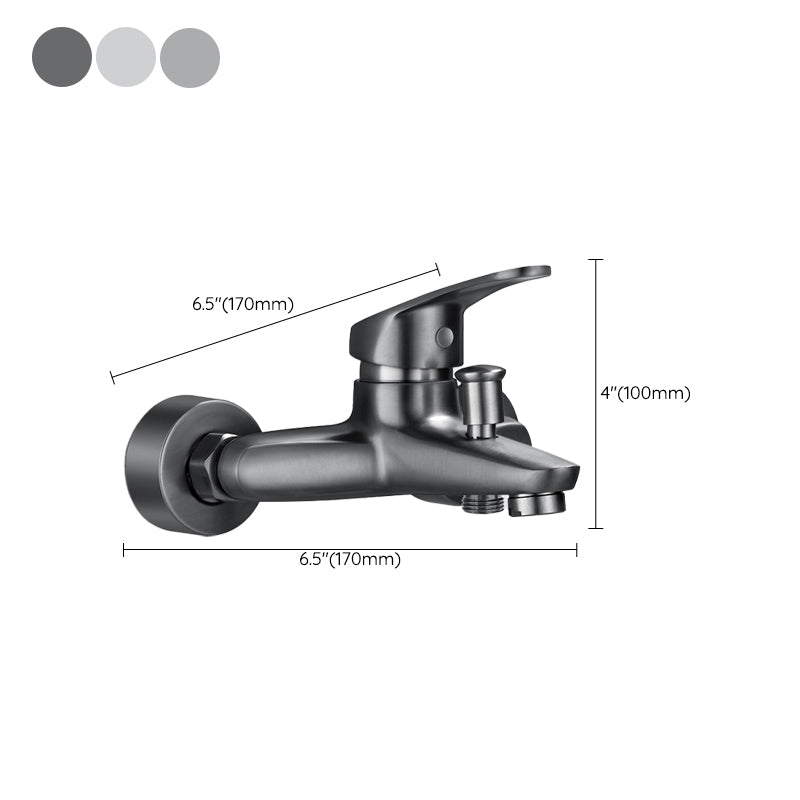 Lisslune | Solid Bathtub Faucet Handheld Shower Hose Lever Handle Wall-Mounted 2 Holes Bathtub Fill Valve