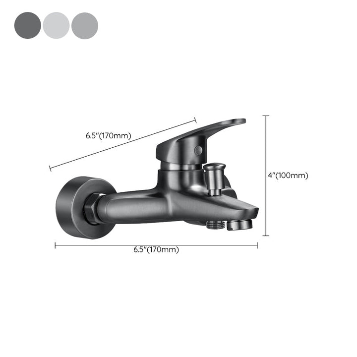 Lisslune | Solid Bathtub Faucet Handheld Shower Hose Lever Handle Wall-Mounted 2 Holes Bathtub Fill Valve