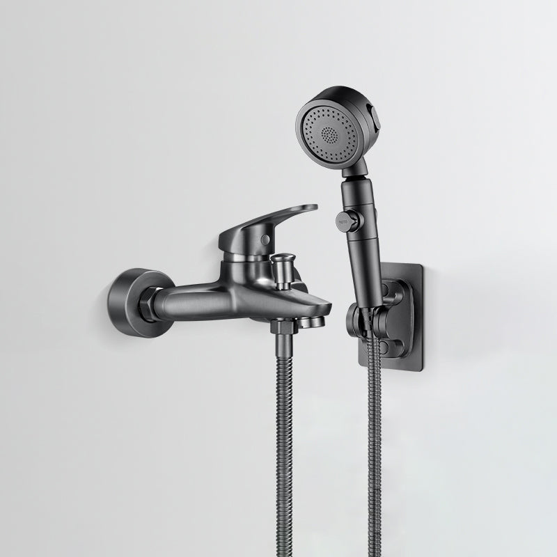 Lisslune | Low Arch Bathtub Faucet Hose Wall-Mounted Single Lever Tub Filler with Hand Shower