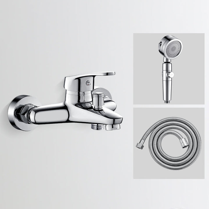 Lisslune | Low Arch Bathtub Faucet Hose Wall-Mounted Single Lever Tub Filler with Hand Shower