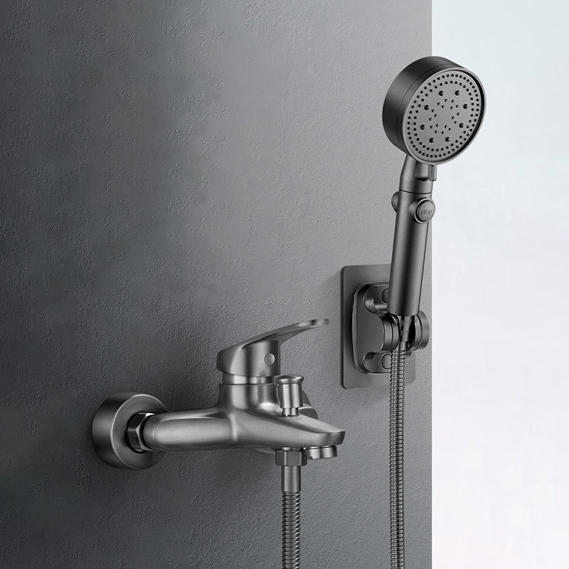 Lisslune | Low Arch Bathtub Faucet Hose Wall-Mounted Single Lever Tub Filler with Hand Shower