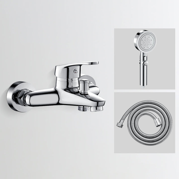 Lisslune | Low Arch Bathtub Faucet Hose Wall-Mounted Single Lever Tub Filler with Hand Shower