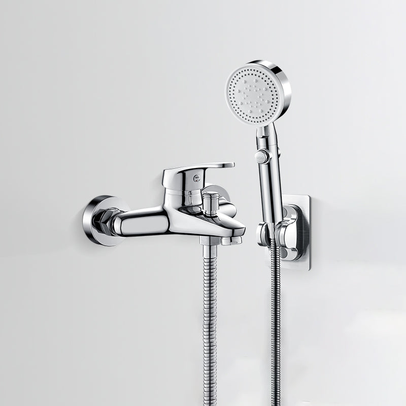 Lisslune | Low Arch Bathtub Faucet Hose Wall-Mounted Single Lever Tub Filler with Hand Shower