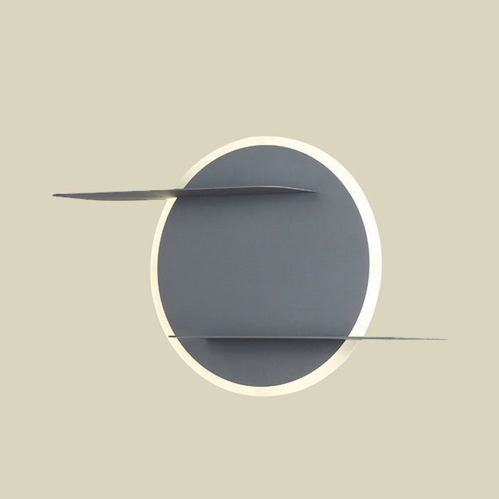 Lisslune | White/Grey Round Wall-Mounted Lamp Contemporary Acrylic LED Wall Light with Support for Bedroom