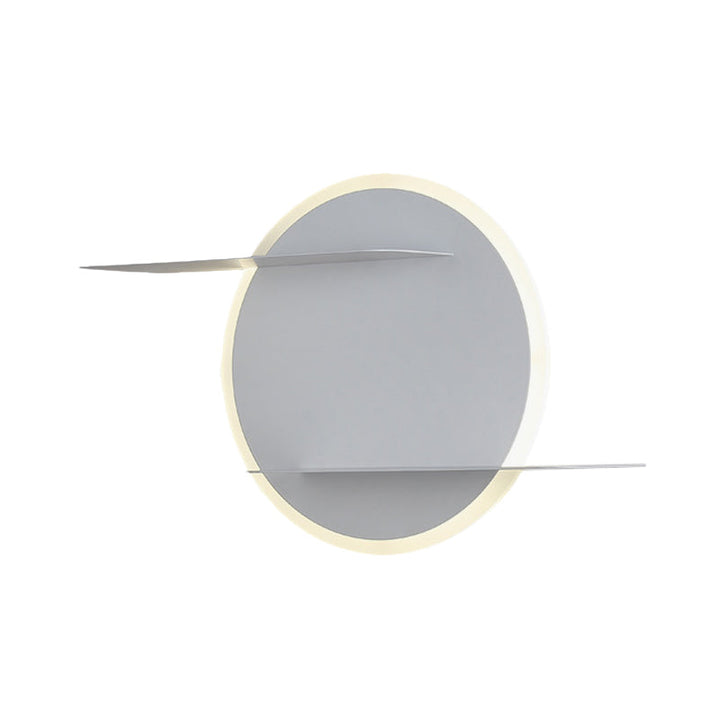 Lisslune | White/Grey Round Wall-Mounted Lamp Contemporary Acrylic LED Wall Light with Support for Bedroom